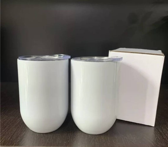 12oz Wine Tumblers Blank for Sublimation White Stainless 