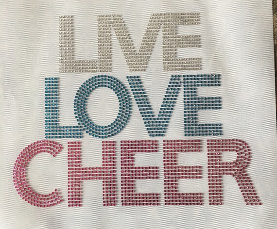 Live Love Cheer Rhinestone transfer