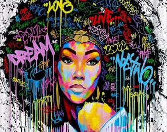 Ethnic Colorful Queen, Queen with crown, Black Panther shower curtain