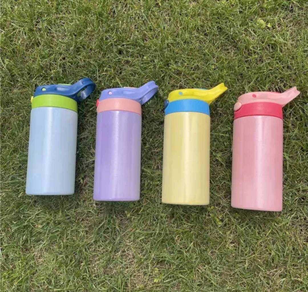 12oz Tumbler Straight White Blank Sublimation Sippy Cups With Flip Top Silicone  Bottom One Click Bounce Cup For Children By Sea RRB15061 From Mr_auto,  $4.25