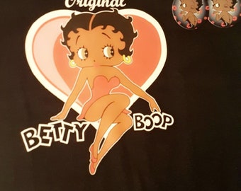 Black Betty Boop Bundle Tshirt and Earrings