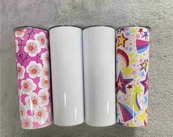 Blank Sublimation STRAIGHT White Stainless Steel Tumblers!!! Available in 20oz and 30oz! White and Glitter White available!!!! RTS!!!!