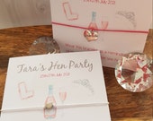 Hen Party - Hen Weekend - Hen Do - Wish Bracelet - Champagne - L Plate - Friendship Bracelet - Personalised Card - PK6