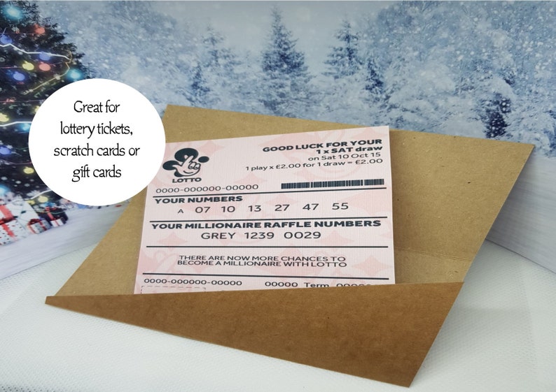 Christmas Lottery Ticket / Scratch card Envelopes Table Etsy