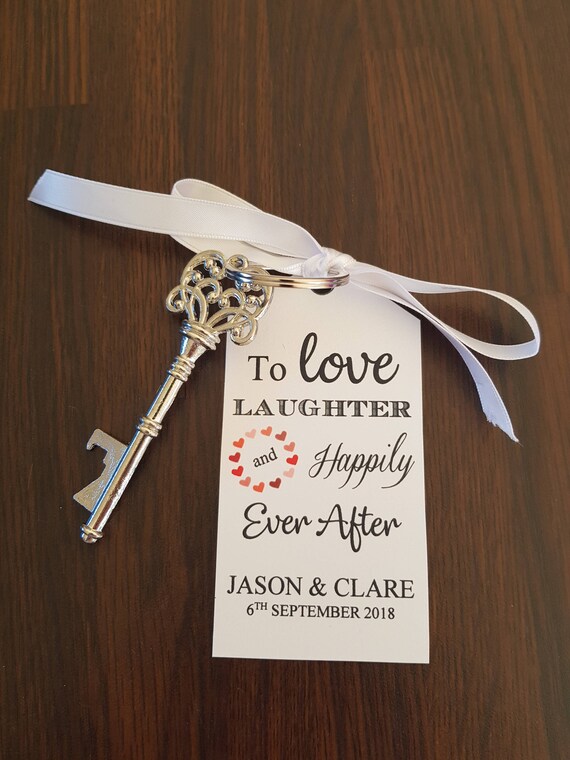 Wedding Favour Keyring Personalised 'To Love Laughter and Etsy