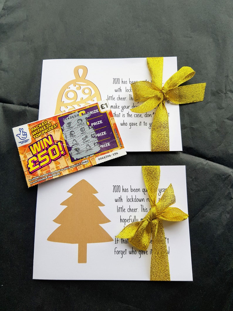 Christmas Lottery Ticket Scratch card Holder Table Favours Etsy
