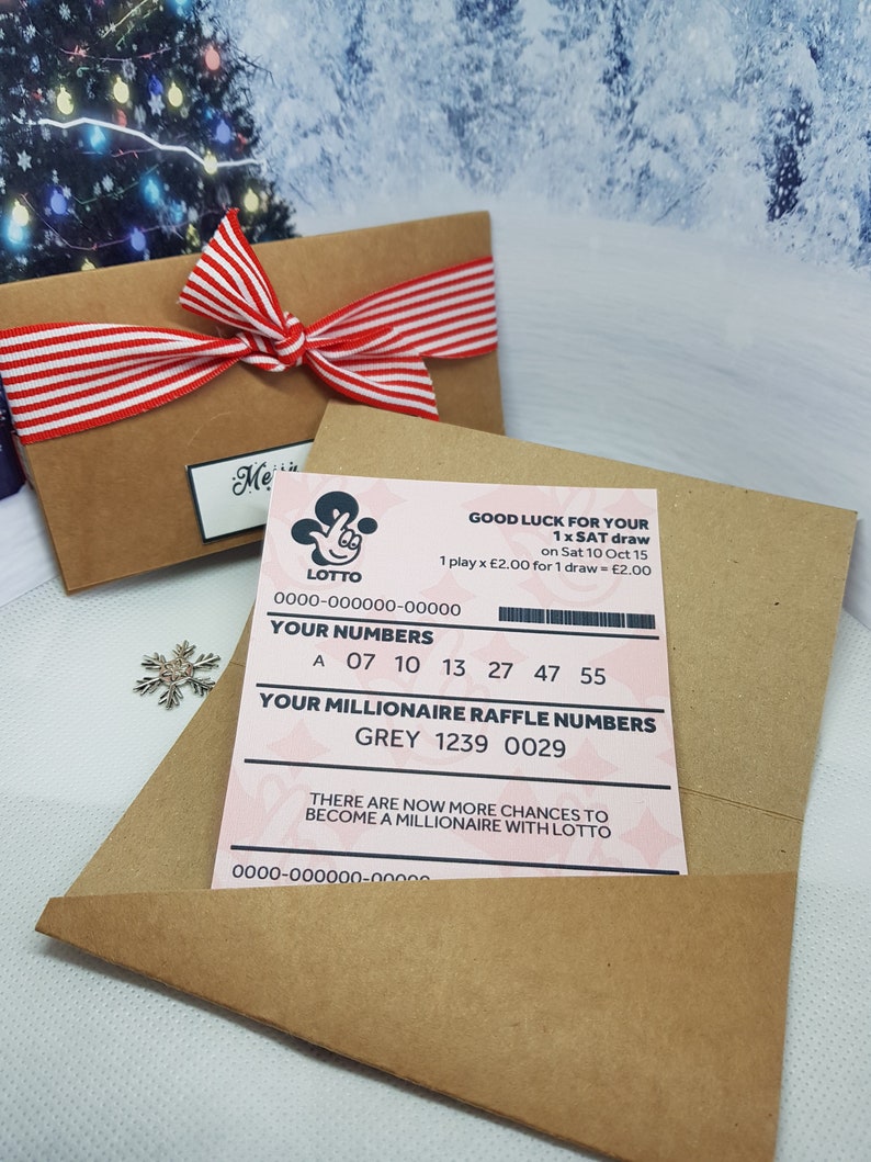 Personalised Christmas Lottery Ticket / Scratch Card Envelopes Etsy
