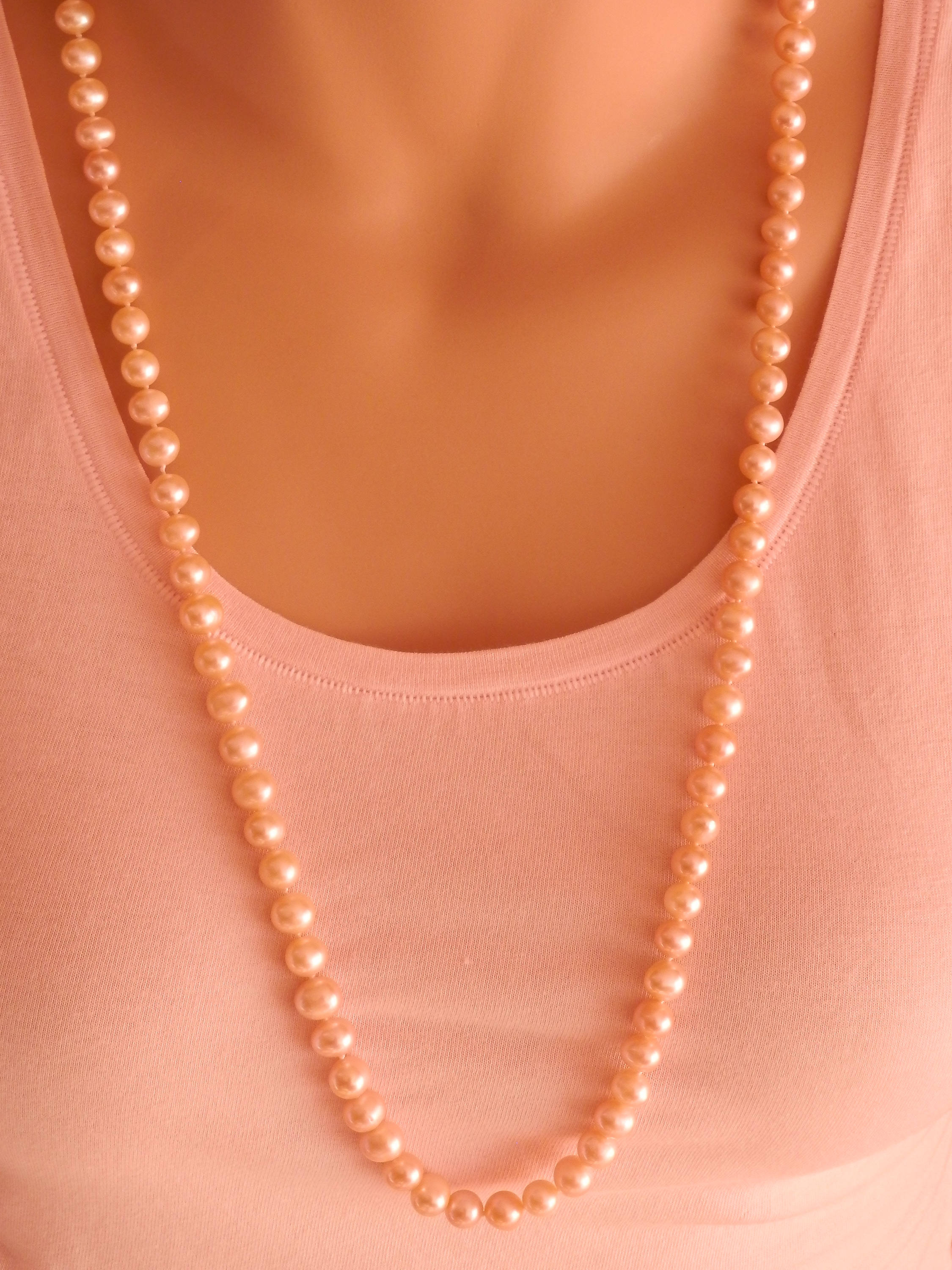 Long Necklace Knot Pearl Necklace Boho Necklace Long Pearl Etsy