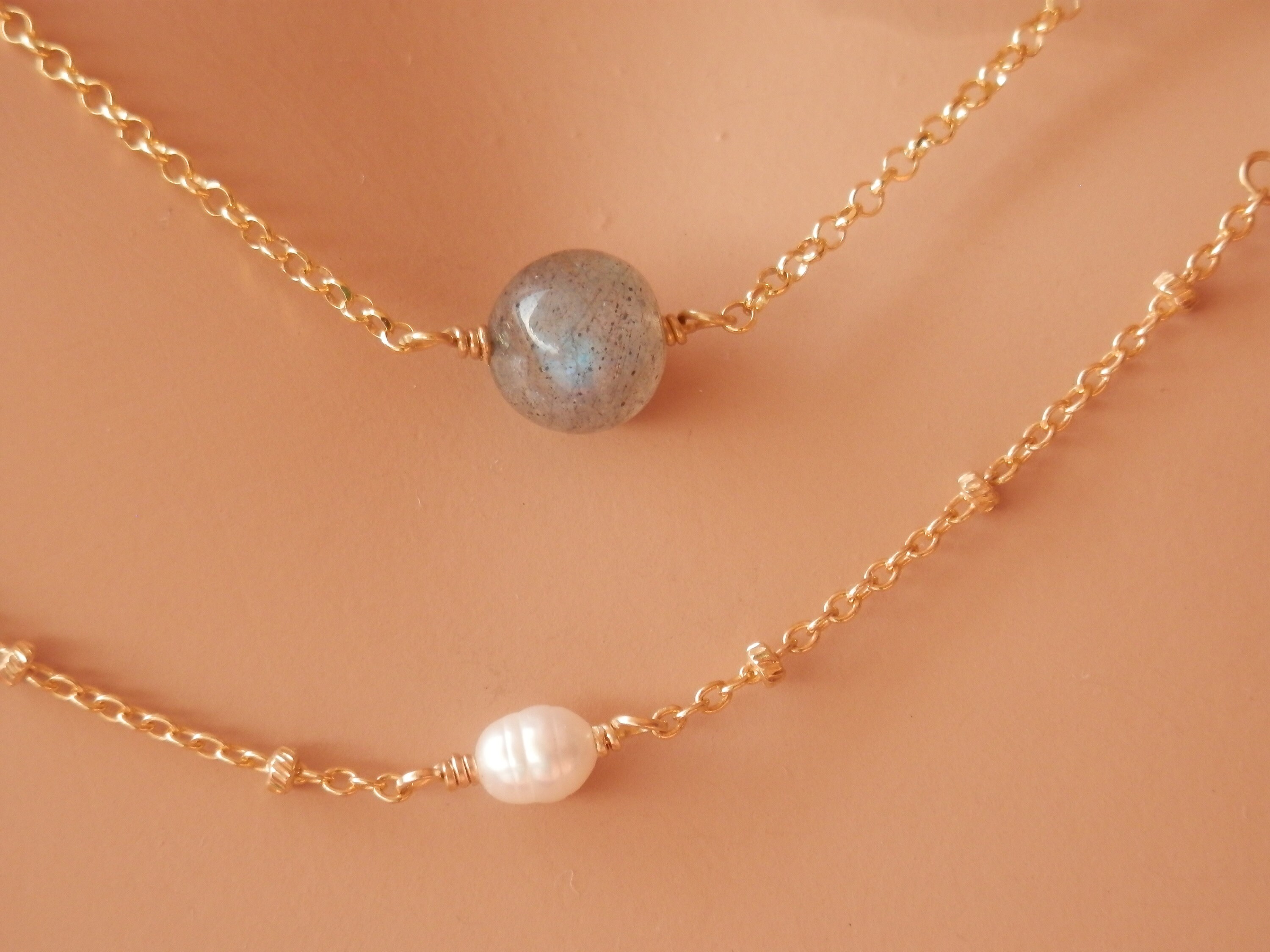 •GUIDE• labradorite + gold necklace (16