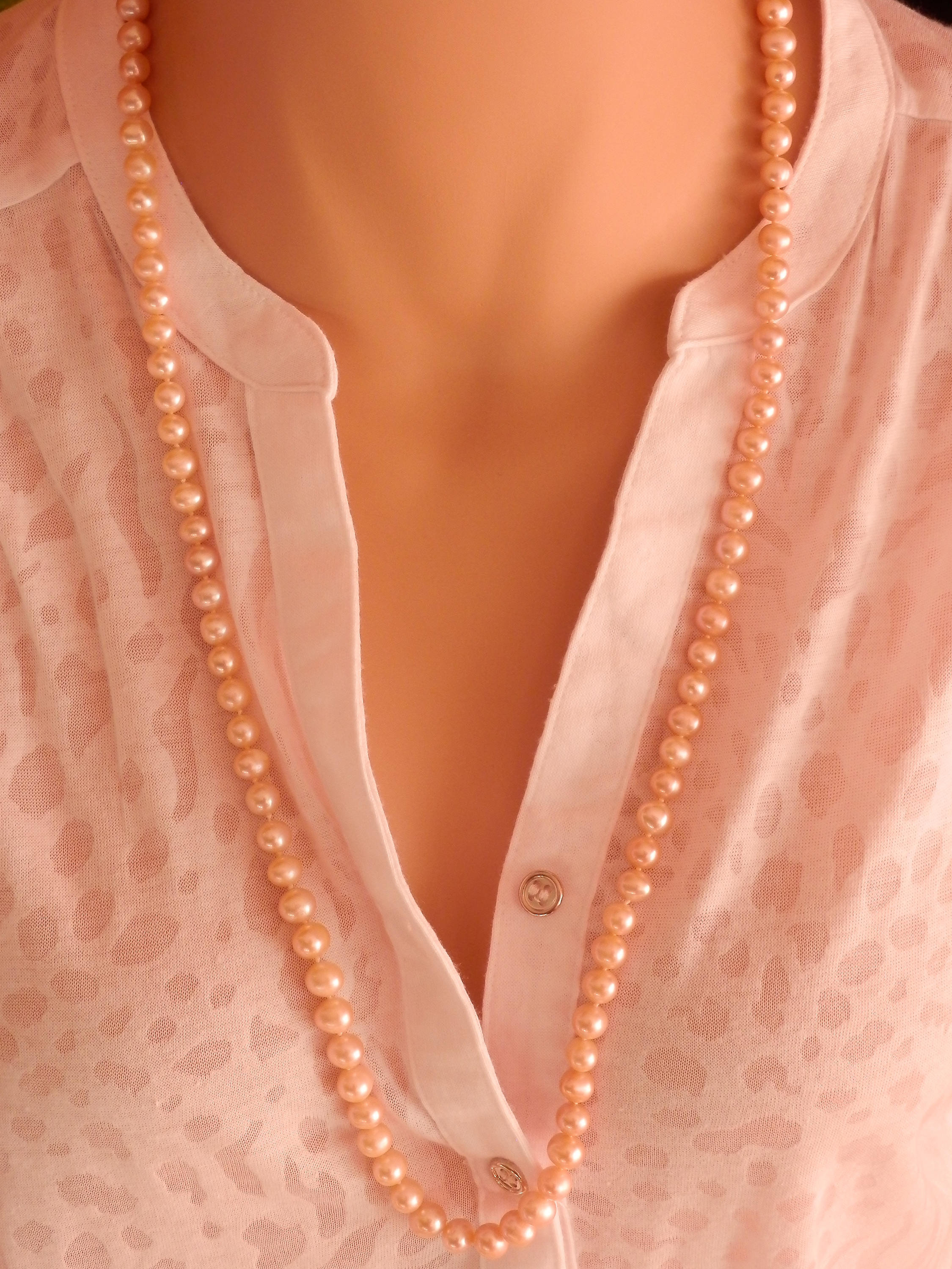 Long Necklace Knot Pearl Necklace Boho Necklace Long Pearl Etsy
