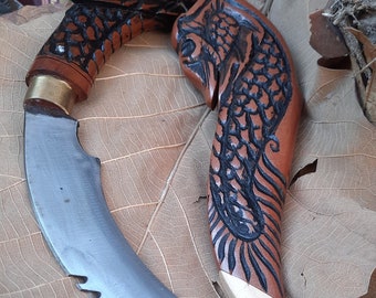 Dragon Carving Traditionelle Karambit Messer Minangkabau