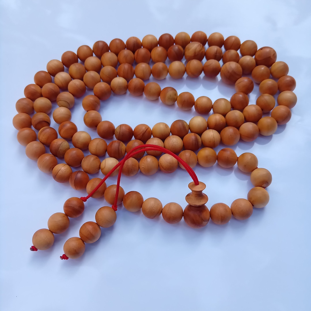 108-8-mm-beads-buddhist-prayer-beads-thuja-wood-thuja-occidentalis-etsy