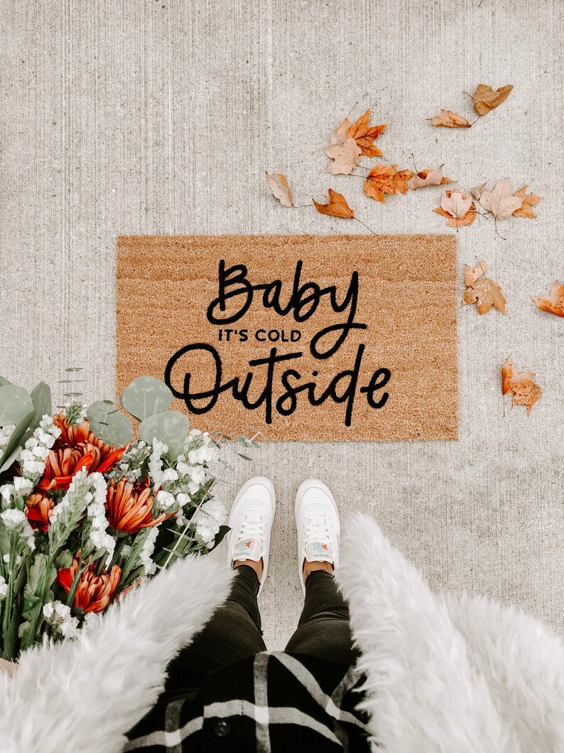 baby its cold outside holiday doormat christmas decor winter decor winter doormat outdoor doormat holiday decor image 1