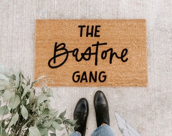 The "Name" Gang doormat | hello welcome mat | family doormat | cute doormat | outdoor doormat | wedding gift | housewarming