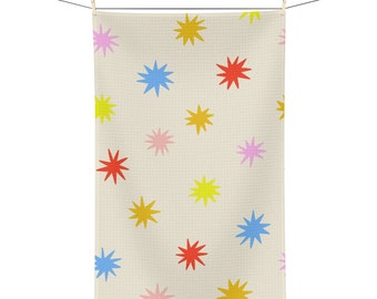 Colorful Stars Microfiber Tea Towel | Cute Tea Towel | Kitchen Towel