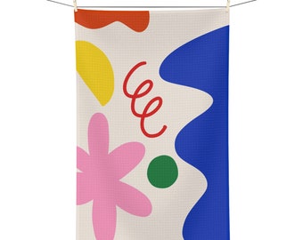 Colorful Abstract Microfiber Tea Towel | Cute Tea Towel | Trendy Tea Towel | Maximalist Decor | Kitchen Towel