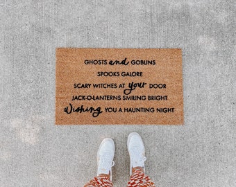 ghosts and goblins doormat | fall decor | welcome mat | custom doormat | outdoor doormat | porch decor | fall decor | halloween doormat