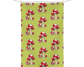 Mushroom Microfiber Tea Towel | Cute Tea Towel | Trendy Tea Towel | Maximalist Decor | Kitchen Towel