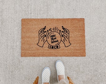 100% that witch doormat | fall decor | witch doormat | cute doormat | outdoor doormat | halloween doormat | fall welcome mat | autumn decor