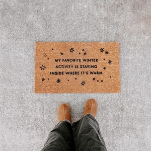 my favorite winter activity | holiday doormat | christmas decor | winter decor | winter doormat | outdoor doormat | holiday decor |