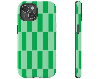 Green Checkerboard Pattern iPhone Case | Cute iPhone Case | Aesthetic Phone Case | Trendy Phone Case
