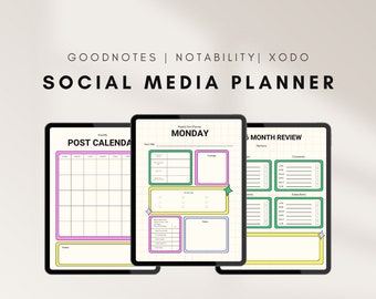 Digital Social Media Planner | Social Media Kit | Content Planner | Instagram Planner | Social Media Posts | Social Media Content