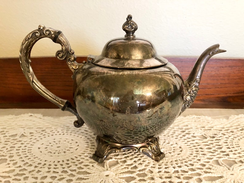 Wallace silver plated tea set teapot coffee pot hinged lid Etsy