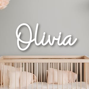 Custom Wooden Name Sign Cutout, Personalized Name Sign for Nursery Wall Decor Wood Letters for Nursery Baby Name Sign