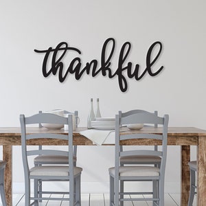 Thankful sign, Thankful Wood Sign, Thankful Wall Decor, Thanksgiving Decor, Thankful Word Sign, Wood Thankful Sign, Thankful Wall Sign decor