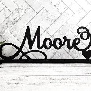 Custom Last Name Sign, Wedding Family Name sign, Sweetheart / Head table centerpiece, Wood Name Cutout for Mantel Decor, Bridal Shower Gift