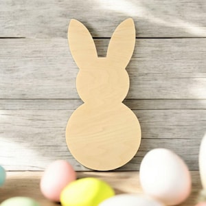 Easter Bunny Wood Shapes, Wooden Rabbit Blank, Unfinished Cut out, Shapes for Crafts DIY Blank, Spring Sign Making, Easter Sign making