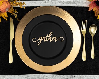 Wood Gather Thanksgiving Place Cards: Laser Cut Table Decor