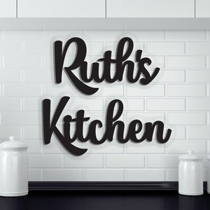 Custom Kitchen Sign. Personalized Kitchen Sign. Wood Word Cutouts. Kitchen Gift, Kitchen Decor Gifts for her, gift for grandma, gift for him