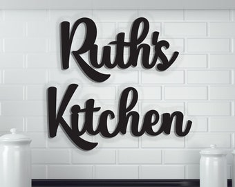 Custom Kitchen Sign. Personalized Kitchen Sign. Wood Word Cutouts. Kitchen Gift, Kitchen Decor Gifts for her, gift for grandma, gift for him