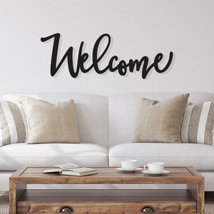 Welcome sign, Welcome Wood Sign, Welcome Wall Decor, Thanksgiving Decor, Welcome Word Sign, Wood Cut Out Welcome Sign, Entry room decor