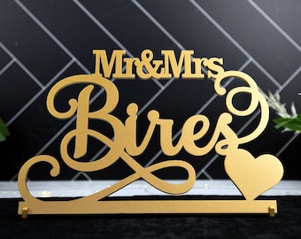 Custom Wedding Name Sign: Mr & Mrs Maple Centerpiece Decor