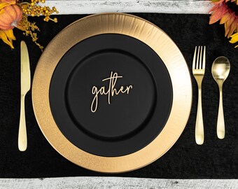 Maple 'Gather' Thanksgiving Place Card: Laser Cut Holiday Table Decor