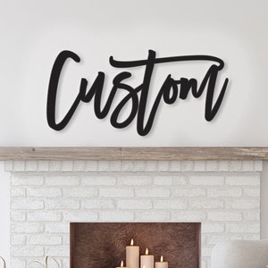 Custom Wood Word Sign, Personalized Wooden Word Wall Art Home Decor, Family Last Name Sign, Farmhouse Nursery Name Sign, Housewarming Gift