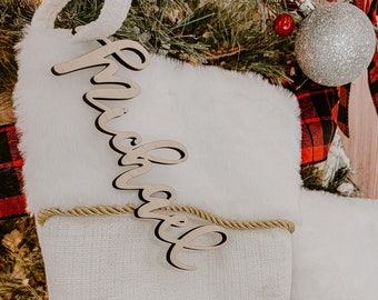 Stocking Name tags, Wooden Cutouts, Kids Wooden Name Ornaments, Personalized, SMALL, Names For Christmas Stocking Tags, Craft, DIY hang