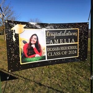 Personalized Graduation Banner Class of 2025, Senior Photo, Custom Grad Party Decor, Outdoor or Indoor Backdrop or Display Table Decoration