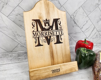 Custom Recipe holder, Tablet stand, Personalized Christmas Gift for Couple, Unique , Engraved, Sourdough Baking accessory