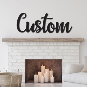 Custom Wood Word, Custom Word Sign, Personalized Wooden Word, Wall Home Decor, Large Cursive Wood Word for wall, DIY Name Sign Farmhouse image 1