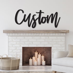 Custom Wood Word, Custom Word Sign, Personalized Wooden Word, Wall Home  Decor, Large Cursive Wood Word for wall, DIY Name Sign Farmhouse