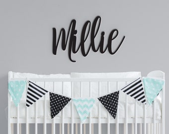 Personalized Wooden Name Sign: Cursive Nursery Decor