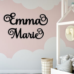 Custom Name Sign, First & Middle Name Sign, Backdrop Sign, Photo Prop Sign, Childrens Name Sign, Nursery Decor, Personalized Name Decor image 1