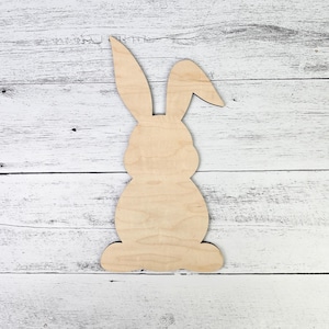 Easter Bunny Wood Shape, Ears, Wooden Rabbit Blank, Unfinished Cut out, Shapes for Crafts DIY Blank, Spring Sign Making, Easter Sign making