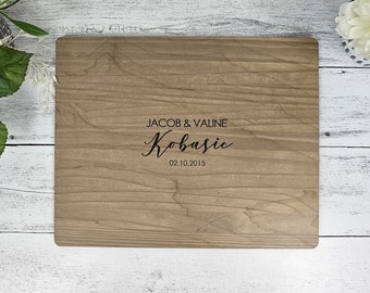 Custom Wedding Guestbook, Personalized Signature Wooden Guestboard with Last Name, Initial, Date, First name options, Guest Signing Board