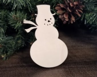 wooden Snowman Bauble Tag Christmas Xmas Mdf Craft blank Shape E177 