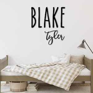 Custom Name Sign with First & Middle Names, Personalized Handwritten style Font, Wooden Name Cutouts for children's wall decor or backdrop