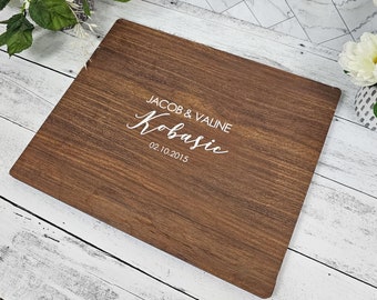 Personalized Wedding Guestbook Alternative, Signature Wooden Guestboard, Last Name, Initial, Date, First name personalization options